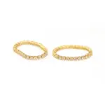 LIVKE’s gold vintage chain ring with zirconia details, stacked with minimalist bands for office-ready elegance.