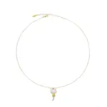 Woman wearing LIVKE cat and shell necklace walking with cat on sunset beach, symbolizing pet love and coastal aesthetic jewelry