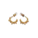 Love Frequency Earrings 5 18K gold-plated adjustable heart ring with brilliant zirconia center, layered with minimalist bands on marble texture