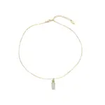 LIVKE Green Aventurine Pendant Necklace 1 Woman wearing LIVKE green aventurine and white jade necklace with cashmere sweater, showcasing minimalist jewelry for urban elegance