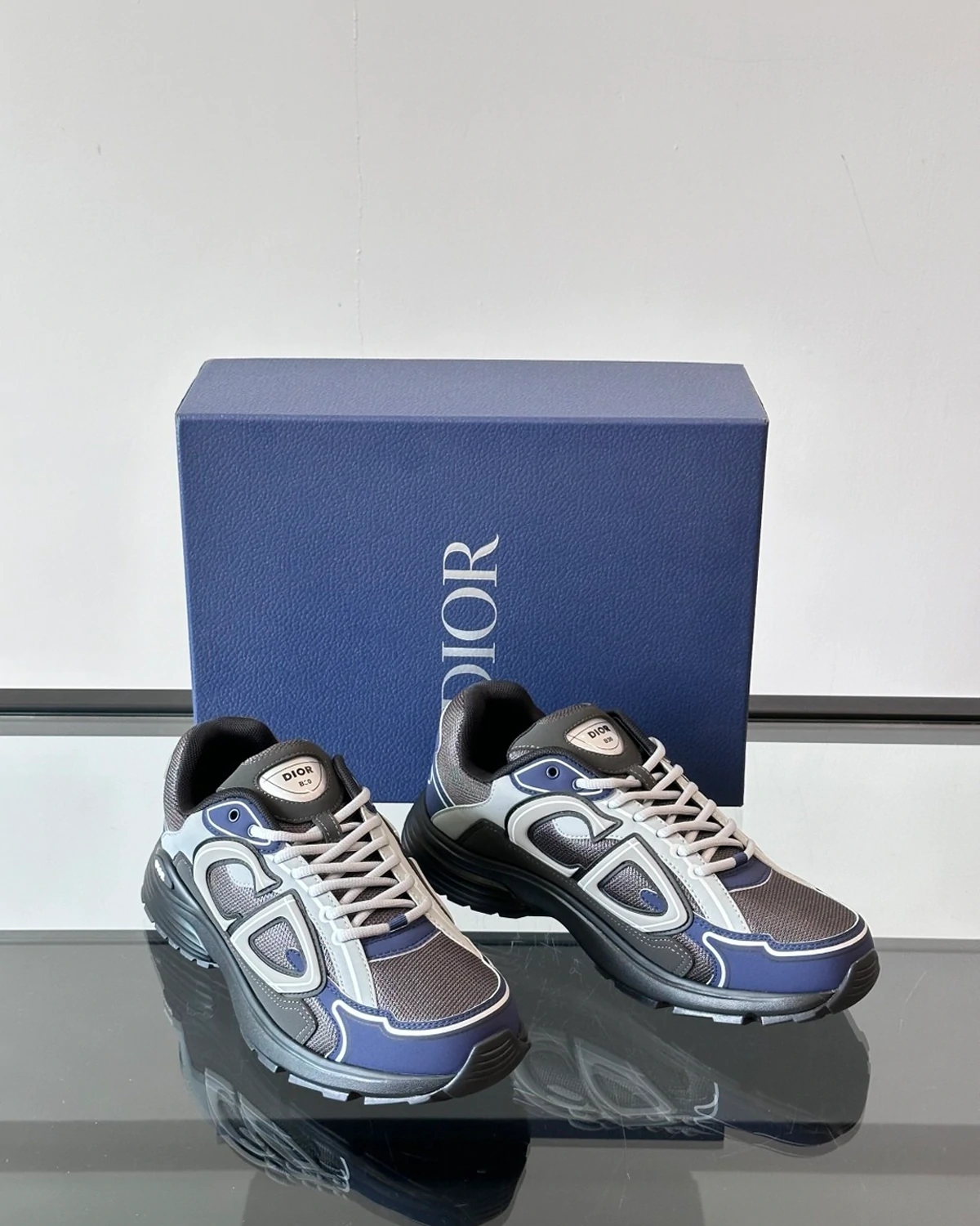 Kivne Dior B30 Mesh Blue Black Grey Trainer