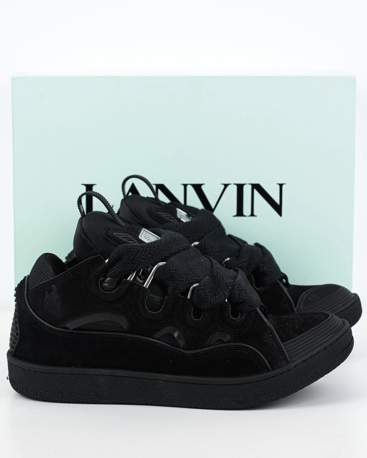Lanvin Leather Curb Sneaker 'ALL BLACK'
