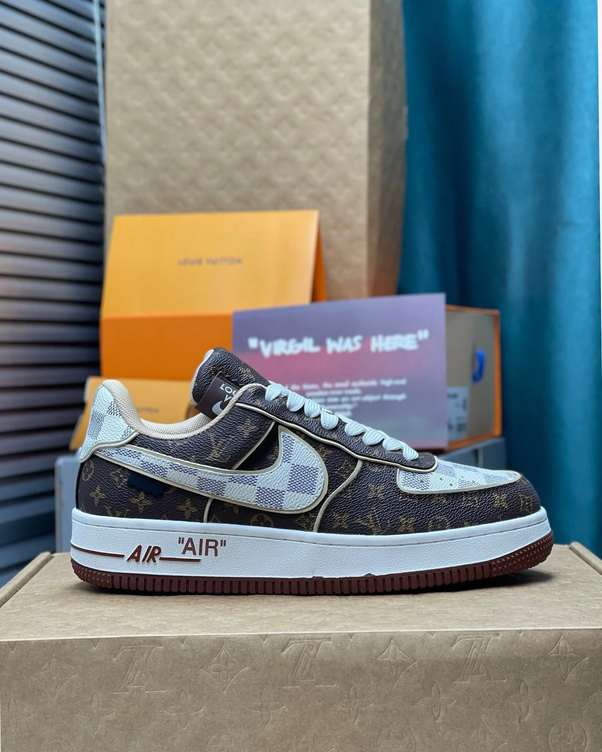 Kivne Louis Vuitton Trainer Sneaker x Nike Air Force 1